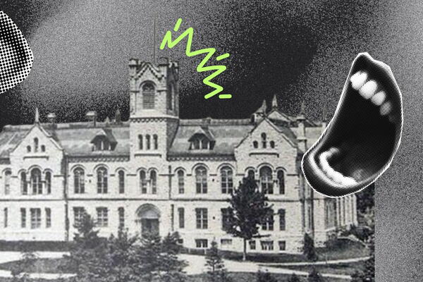 Theological Hall with eye and mouth