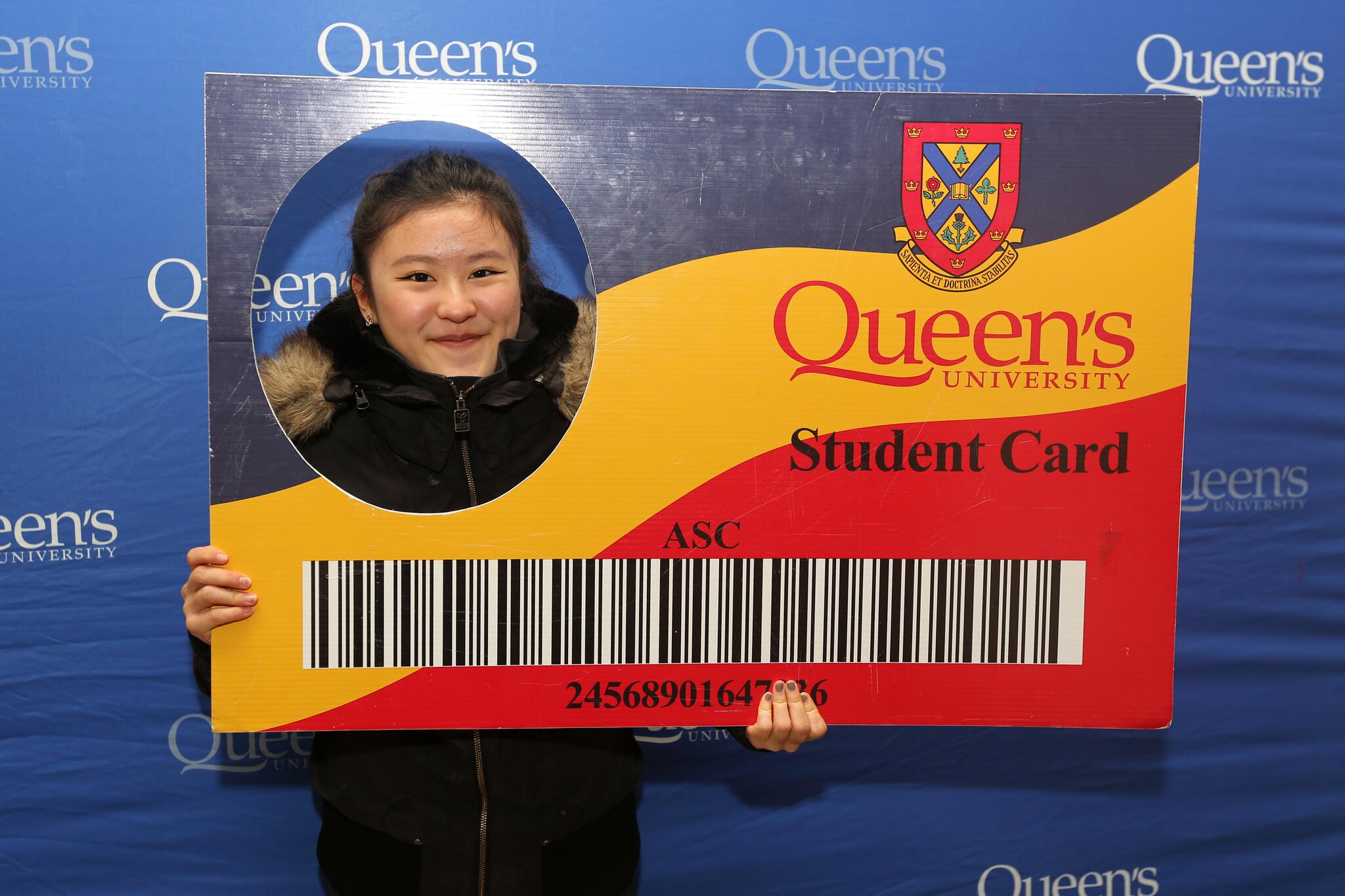 Student with Life-Sized Student Card